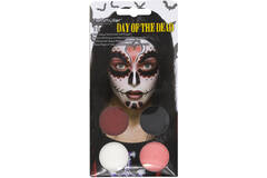 Aqua Kit Day of the Dead (4 x Face Paint 3.5 g / 1 Brush)