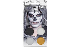 Aqua Kit Gothic/Skull (4 x Face Paint 3.5 g / 1 Brush)