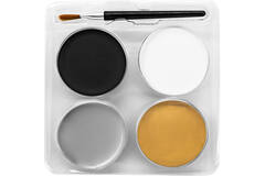 Aqua Kit Gothic/Skull (4 x Face Paint 3.5 g / 1 Brush)