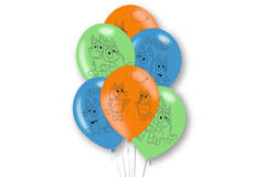 6 Latex Balloons Bluey 27,5cm / 11"