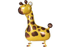 Walking Balloon Giraffe Foil  Balloon W24 Packaged 89 cm x 109 cm