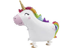 Walking Balloon Unicorn Foil Falloon W24 Packaged 81 cm 62 cm