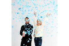 Confetti Cannon Blue Round Paper 28 cm