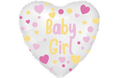 Standard Baby Girl Heart Foil Balloon C40 Packaged 43 cm