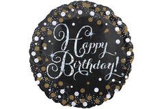 Standard Holographic Sparkling Birthday HBD Foil Balloon C55 Packaged 43 cm