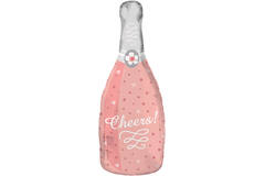Standard Shape Rose Gold Sparkling Wine Bottle Foil Balloon C50 Packaged 29 cm x 70cm