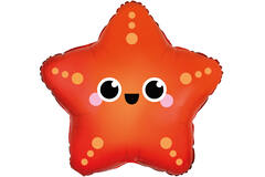 Standard Shape Ocean Buddies Starfish Foil Balloon C50 Packaged 43 cm x 43 cm