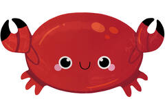 Standard Shape Ocean Buddies Crab Foil Balloon C50 Packaged 64 cm x 36 cm