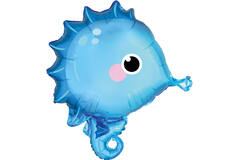 Standard Shape Ocean Buddies Seahorse Foil Balloon C50 Packaged 46 cm x 50 cm