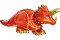 Large Shape Dinosaur Triceratops Foil Balloon H40 Packaged 109 cm x 55 cm