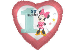 Standard Minnie 1st Birthday Foil Balloon C60 Packaged 43 cm