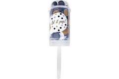 Party Popper Push Pop Paper Round white-black-beige