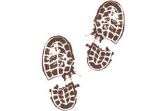 4 Muddy Shoe Print Stickers Floor Decoration Haunted Forest
