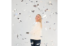 Confetti Cannon Silver Rectangular Foil 28 cm