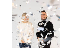 Confetti Cannon Silver Rectangular Foil 40 cm