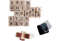 Stamp Set Alphabet School Start Wood
