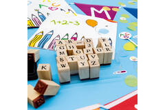 Stamp Set Alphabet School Start Wood