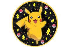 8 Plates Pokémon 2024 Paper Round 23 cm