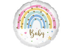 Standard Baby Pastel Rainbow Foil Balloon C40 Packaged 43 cm