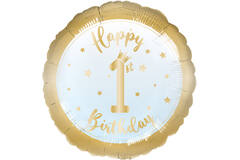Standard 1st Birthday Boy Foil Balloon C40 Packaged 43 cm