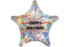 Standard Star HBD Silver Foil Balloon C55 Packaged 48 cm