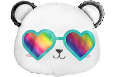 Large Shape Happy Panda Foil Balloon H40 Packaged