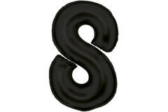 Large Number Silk Lustre 8 Black Foil Balloon N34 Packaged 86 cm x 54 cm