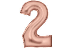 Large Number Silk Lustre 2 Rose Gold Foil Balloon N34 Packaged 86 cm x 55 cm
