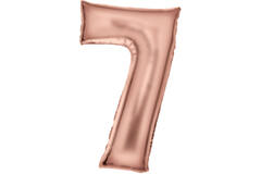 Large Number Silk Lustre 7 Rose Gold Foil Balloon N34 Packaged 88 cm x 53 cm