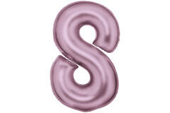 Large Number Silk Lustre 8 Pastel Pink Foil Balloon N34 Packaged 86 cm x 54 cm