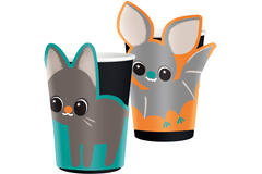 8 Cups with Banderoles Cats & Bats Paper 250 ml