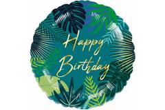 Standard Tropical Birthday Foil Balloon S40 Packaged 43cm