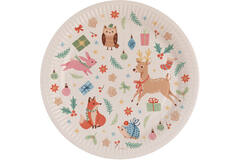 8 Plates Winter Woodland Paper 23 cm