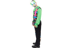Adult Costume Funhouse Neon Clown Men Size M