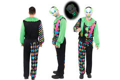 Adult Costume Funhouse Neon Clown Men Size M