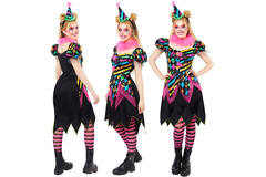Adult Costume Funhouse Neon Clown Ladies Size S