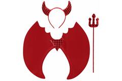 Adults Accessory Kit Foil Devil Wings with Headband and Trident  Onesize