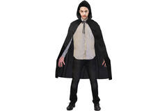 Costume Accessory Black Hooded Cape One size