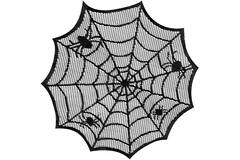 4 Spiderweb Placemats Round Lace 31 x 31 cm
