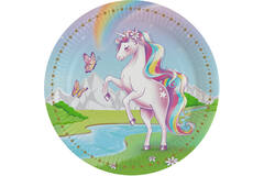 8 Plates Unicorn Dreams Round Paper 23 cm
