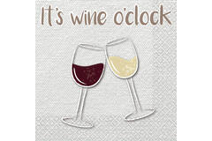 16 napkins "It's wine o'clock" 33cm x 33cm