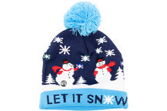 Wool Hat Snowman with Light One Size