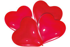 10 Latex Balloons Hearts Standard Red 40.6 cm / 16"