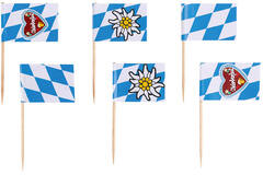 30 Picks Flags Bavaria Wood 6.5 cm