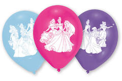 6 Latex Balloons Princess 22.8 cm / 9"