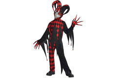 Child Costume Krazed Jester Age 8 - 10 Years
