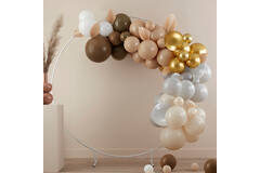 Balloon Arch - Paper Fans - Taupe, Brown & Nude