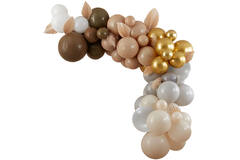 Balloon Arch - Paper Fans - Taupe, Brown & Nude