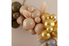 Balloon Arch - Paper Fans - Taupe, Brown & Nude