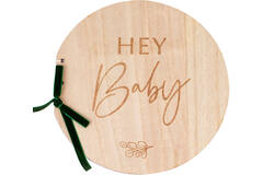 wooden hey baby guest book